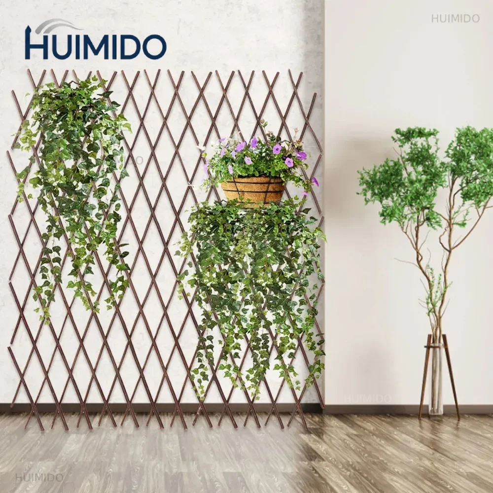 Retractable Expanding Wooden Garden Wall Fence Panel Plant Climb Trellis Support Decoration Garden Fencing For Home Yard Decor