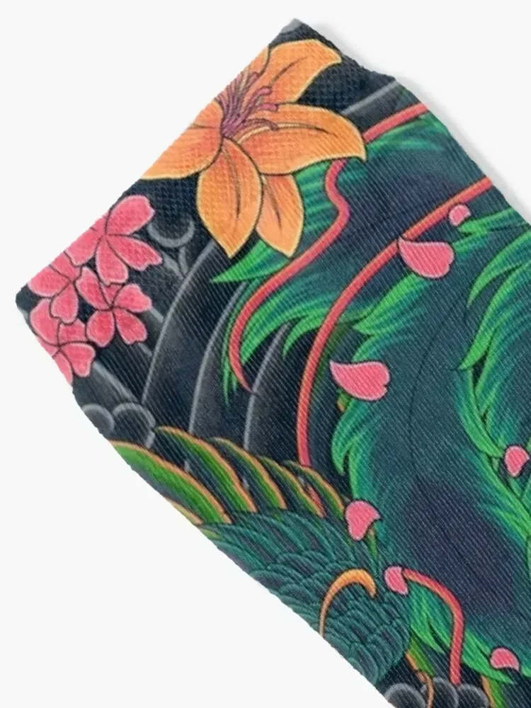 Japanese Motive Design, The Grand Phoenix Socks hiking floral men cotton high quality designer Socks Woman Men's