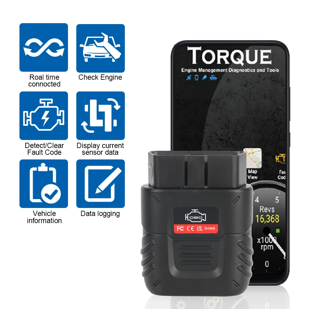 Bluetooth-Compatible 4.0 Car Diagnostic Tool OBD2 Scanner Auto Scan Tool OBDII Code Reader for IOS Android PC ELM 327 Scanner