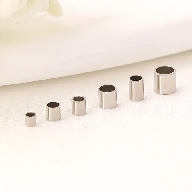 100Pcs Positioning Tube Stainless Steel Stopper Spacer Crimp End Septum Beads For DIY Jewelry Making Necklace Bracelet Connector