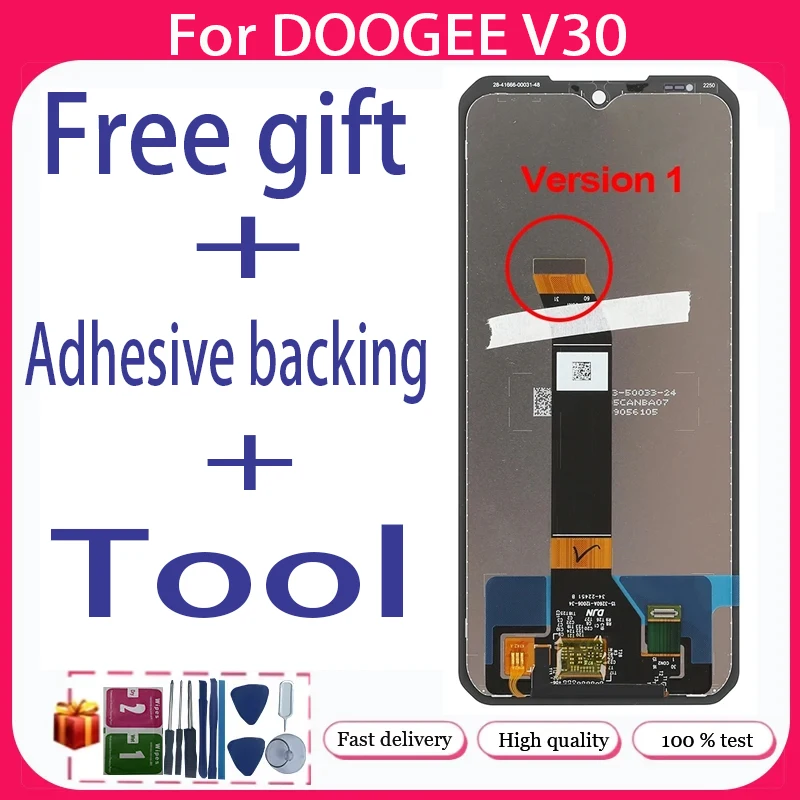 For DOOGEE V30 V30T V30 Pro V31GT S100 S100 Pro S110 V Max+ LCD Display + Touch Screen+Free adhesive backing+Tool