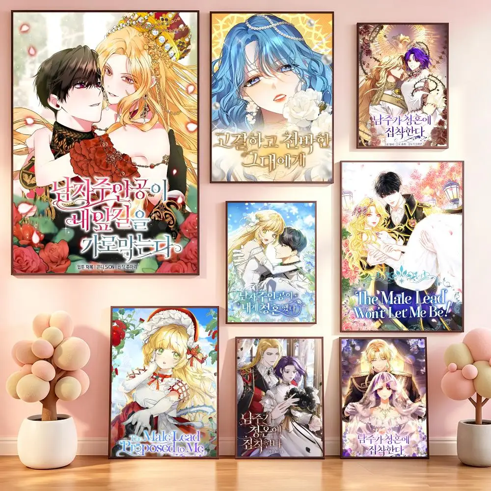 manhwa The Male Lead Proposed to Me Poster Poster Kawaii Self Adhesive HD Wall Print Cute Home Bedroom Room Aesthetic Decor Gift