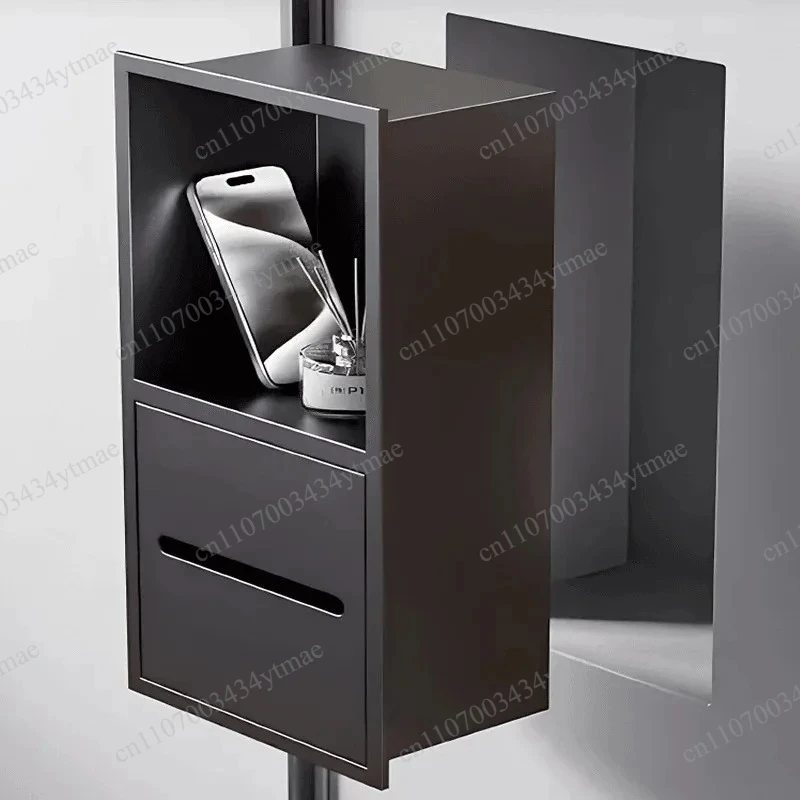 Stainless Steel Recessed Toilet Paper Holder Wall Embedded Tissue Box for Bathroom