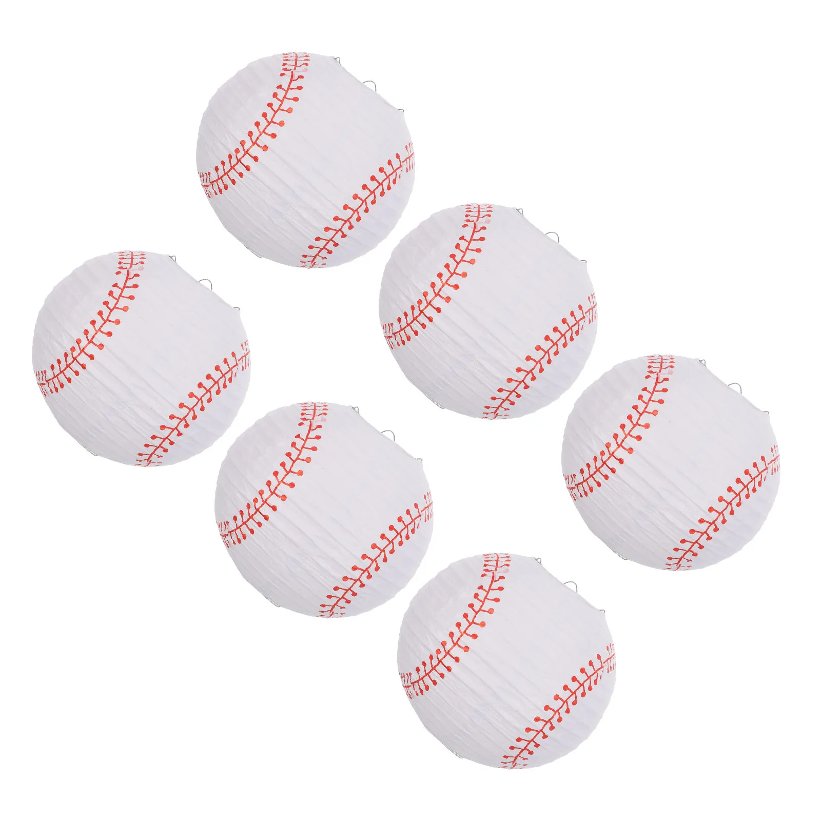 6Pcs Baseball Hanging Lanterns Paper Decorations 9.84in Sports Themed Birthday Party Centerpieces Ceiling Classroom Decor