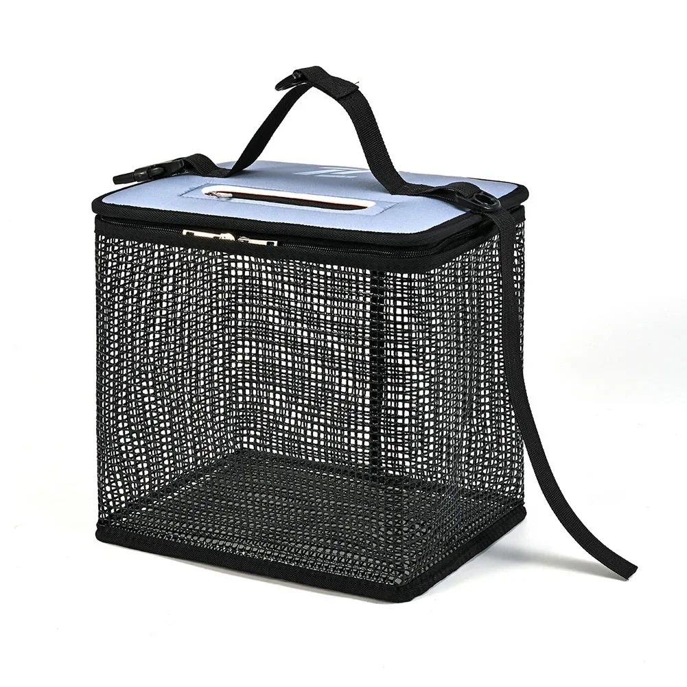 Buoyant Pearl Cotton Floating Fishing Basket Fish Survival Rate Lightweight Design Double Opening Zipper Fishing Bag Fishing