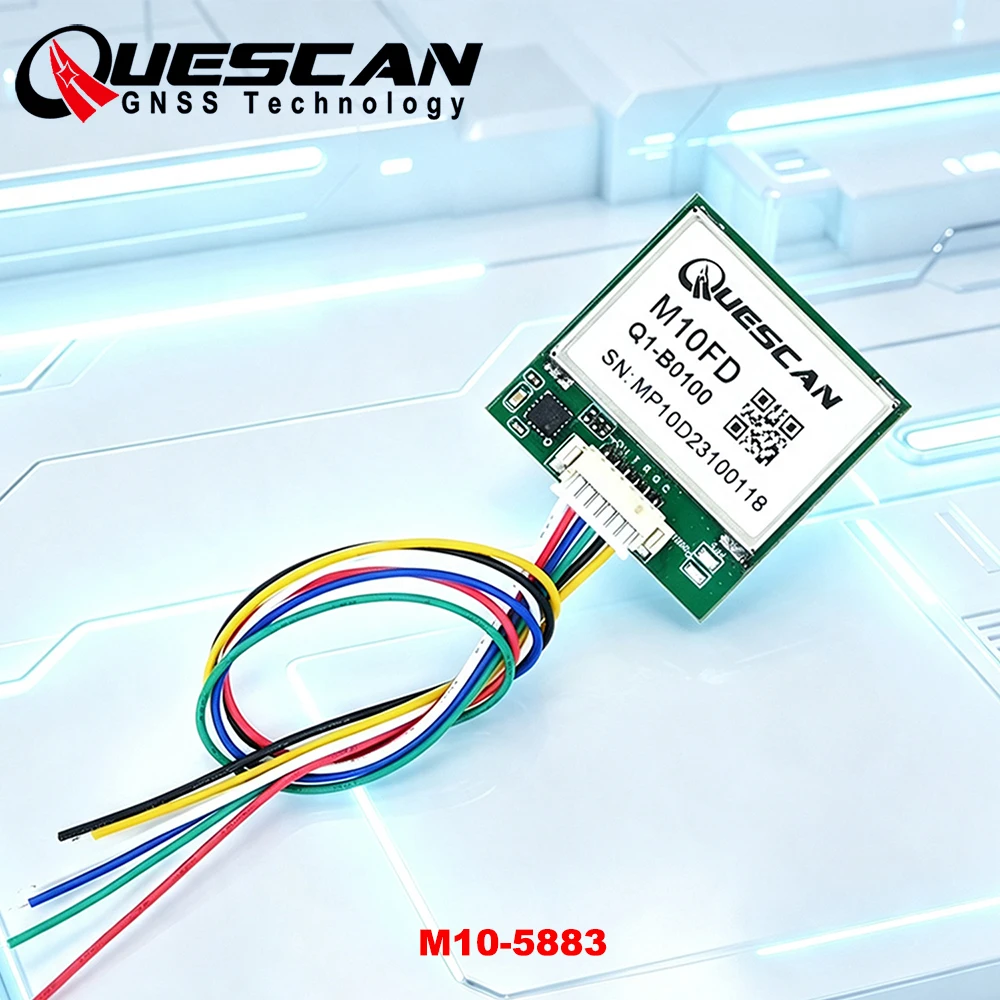 QUESCAN M10-5883 UBX M10 10Hz GPS Module with Compass for BetaFlight ArduPilot PIX INAV GPS Galileo BeiDou QZSS Antenna Receiver