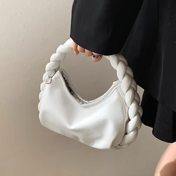 2022 Luxury Design Women Hobo Pleated Tote Bag Candy Color Underarm Bag Small Handbag And Purses Shoulder Bag Female Hobos BolsO