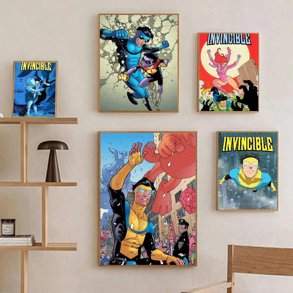 I-Invincible Cartoon Poster Paper Print Home Living Room Bedroom Entrance Bar Restaurant Cafe Art Painting Decoration