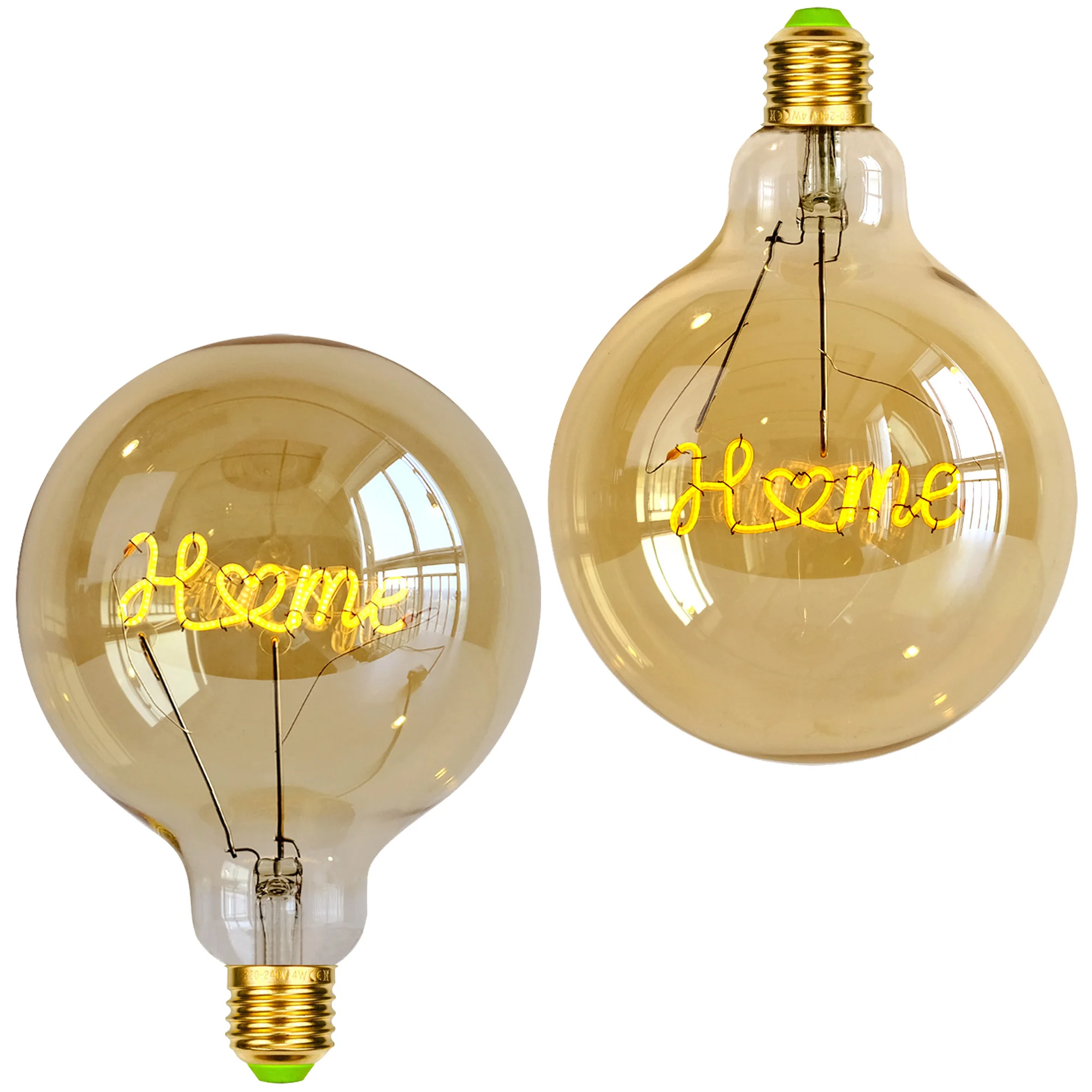 

TIANFAN Edison Led Bulb Big Globe G125 Home Heart Filament 4W Dimmable 110V 220V E27 2000Kelvin Super Warm Decorative Light Bulb