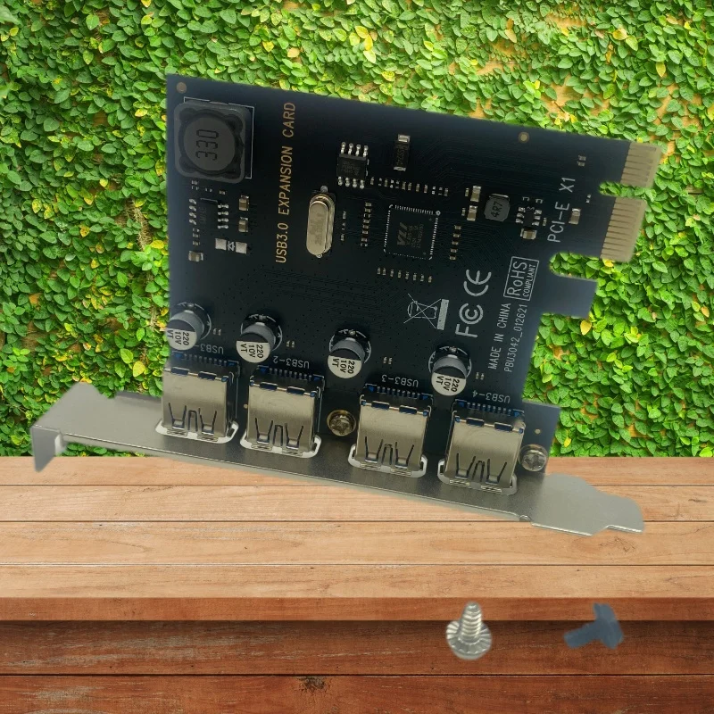 

NEW Self Powered PCIE USB 3.0 Card 4 Ports PCI Express to USB Expansion Card Super Speed 5Gbps PCI-e USB3 Hub Controller Adapter