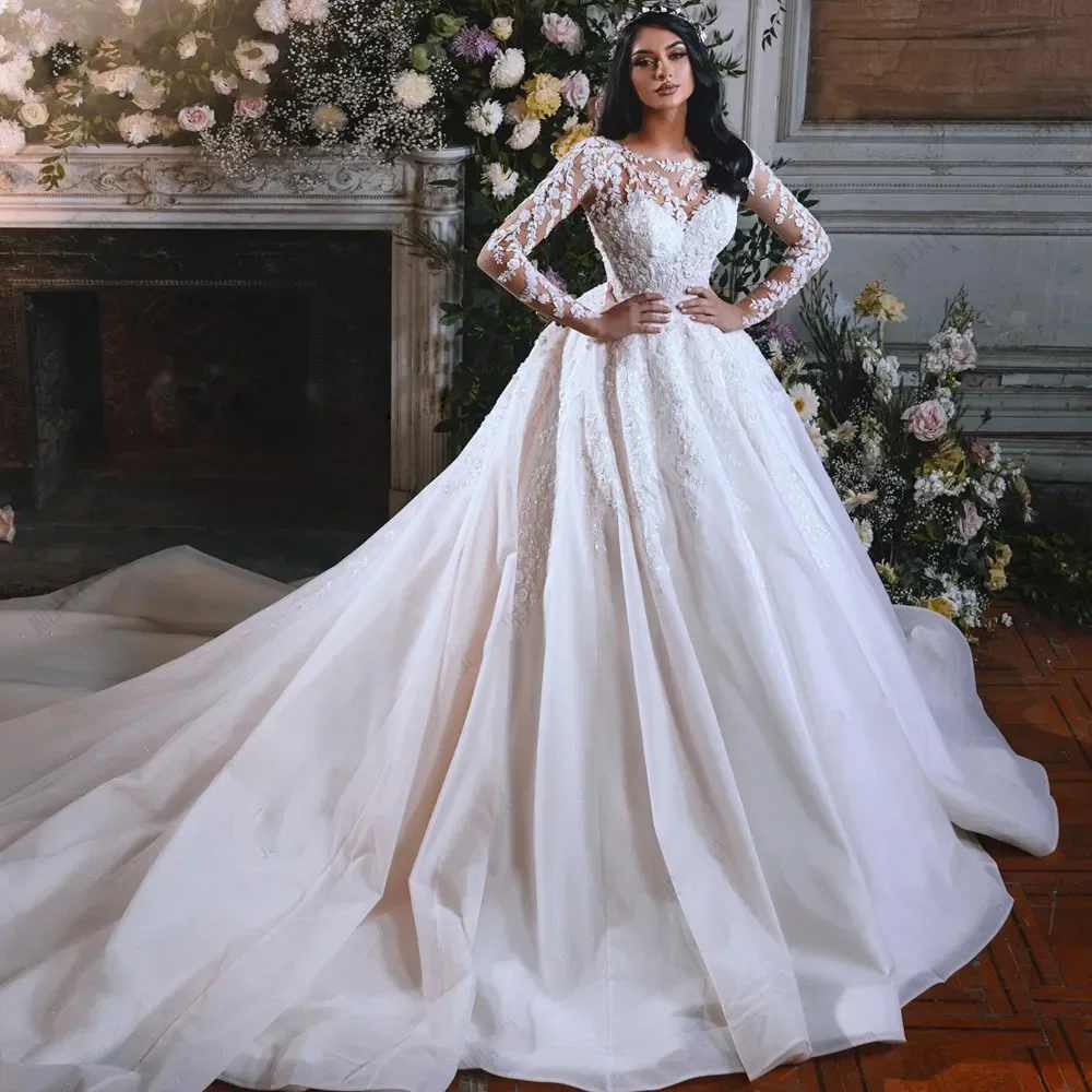 

Off The Shoulder Wedding Dresses For women 2024 Chic Court Train Bridal Gowns Princess Plus Size Vestido De Novia