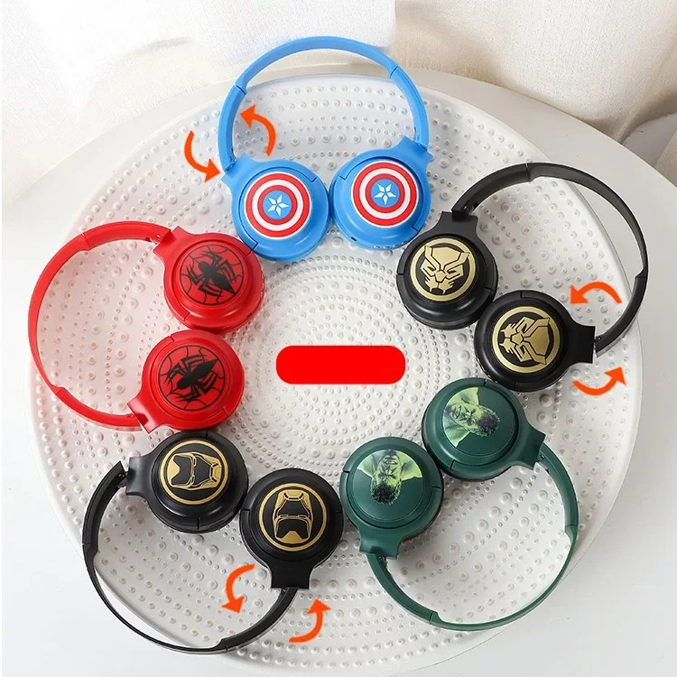 سماعات بلوتوث لاسلكية مع ميكروفون ، سماعات ستيريو فوق الأذن ، كارتون الرجل الحديدي ، الرجل العنكبوت ، سماعة الكابتن ، جديد ، 2023