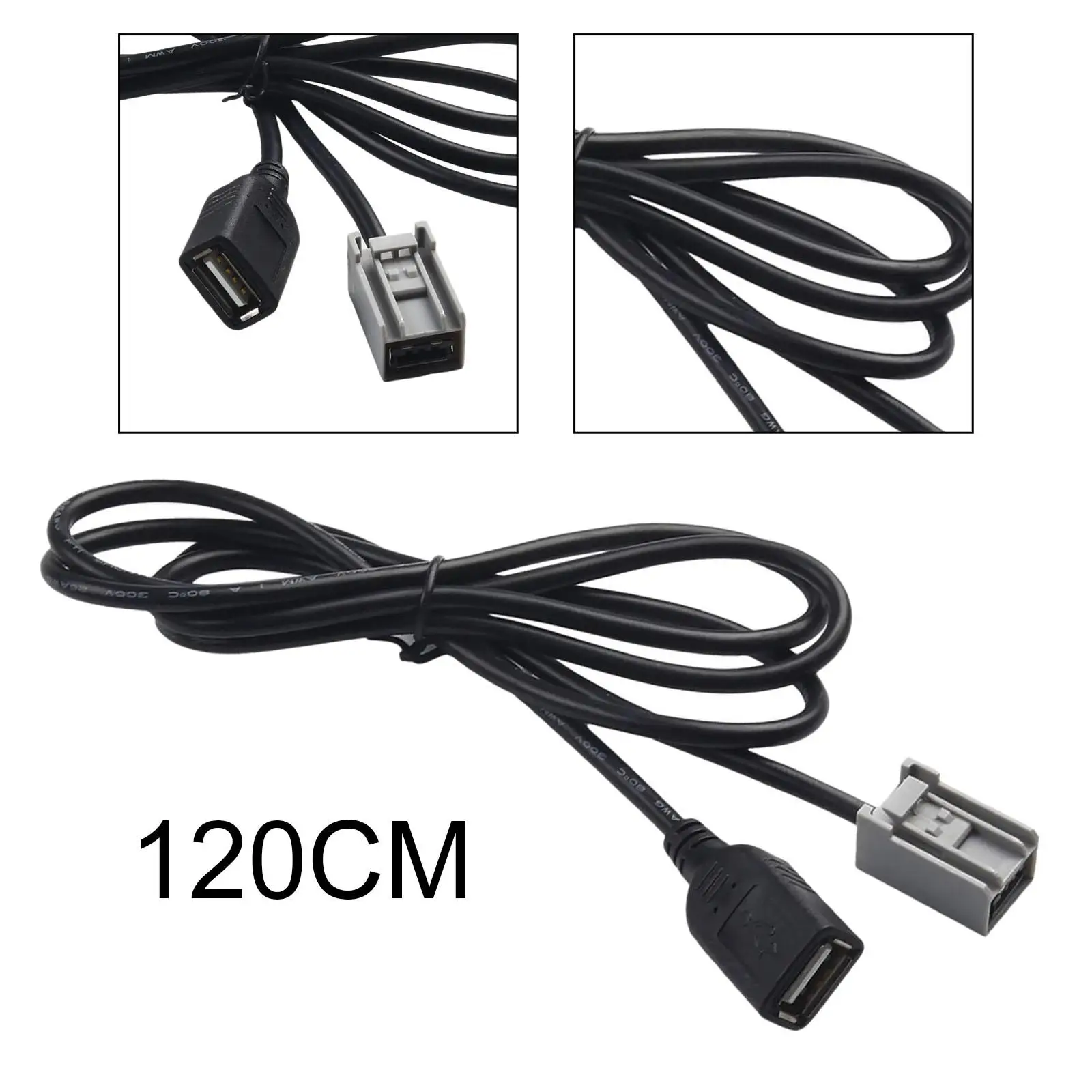 Car USB AUX Cable Adapter Extension Wire Audio Media Music Interface Accessory