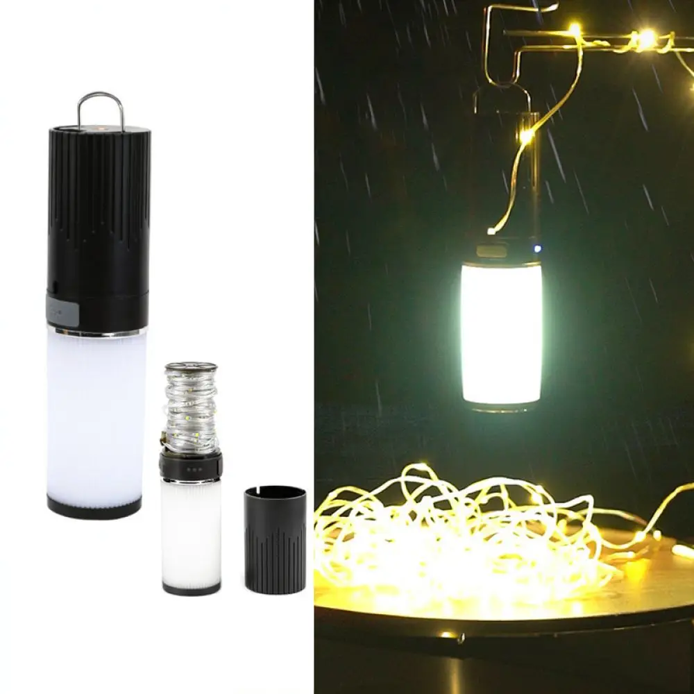 Portable Solar Led String Lamp Camping Tent Decor Rechargeable Atmosphere Strip Outdoor Lighting Accessories