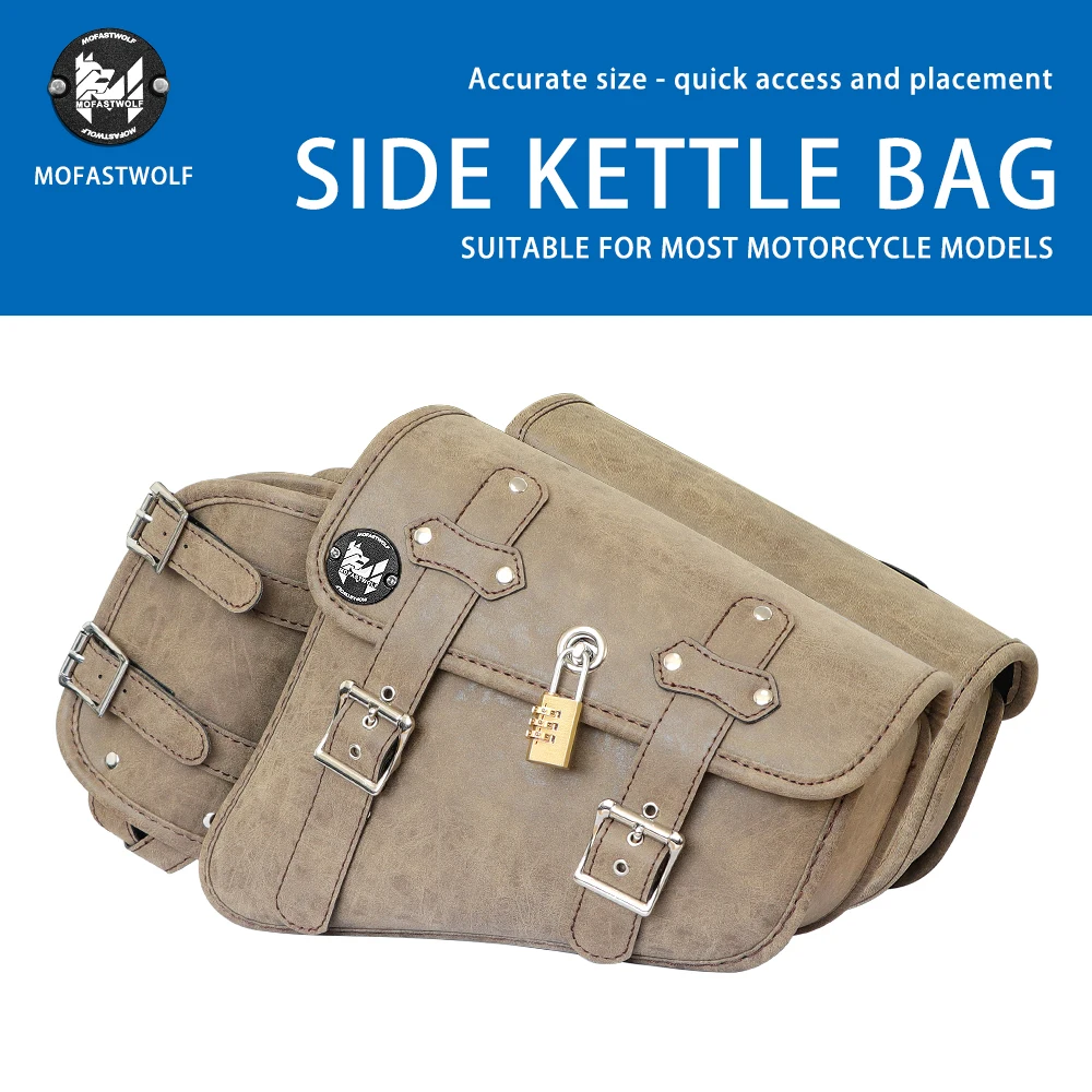 For Harley swing arm bag motorcycle modification riding retro edge bag quick release bag frame bag with water bottle bag