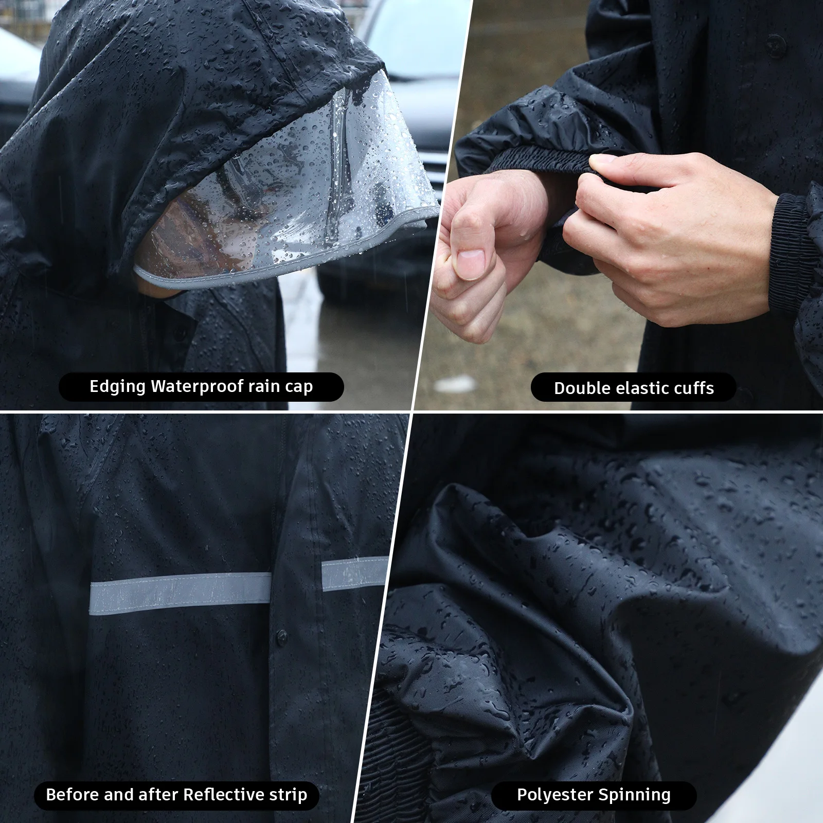 

Rain Suit Lightweight Double-layer Raincoat Women’s Foldable Jacket Mens Gear for Waterproof Adult Black Coats Jackets Men's