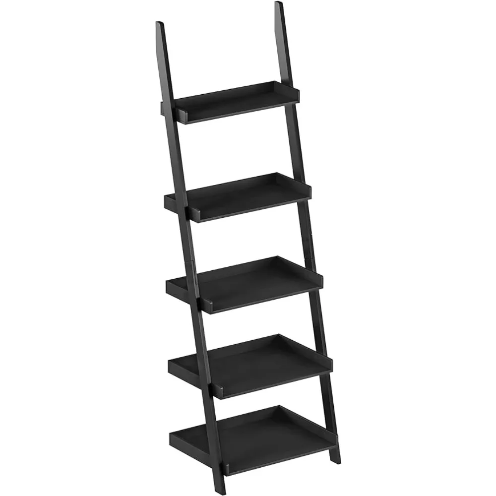 

Kitchen Storages 5-Tier Ladder Bookshelf- Leaning Decorative Shelves for Display – Home Décor for Living Room Librero Dresser