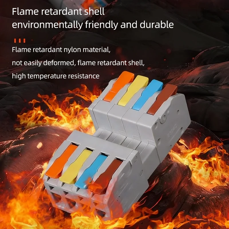 Terminal Block Solder-Free Quick Connector 2/3/4/5 Positions Dual-Sided Plug-in Copper Conductor 32A 250V