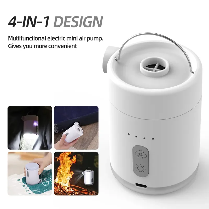 Outdoor Multifunctional Portable Electric Mini Lighting Lithium Battery Air Cushion Wireless Air Pump Pumping Air Pump
