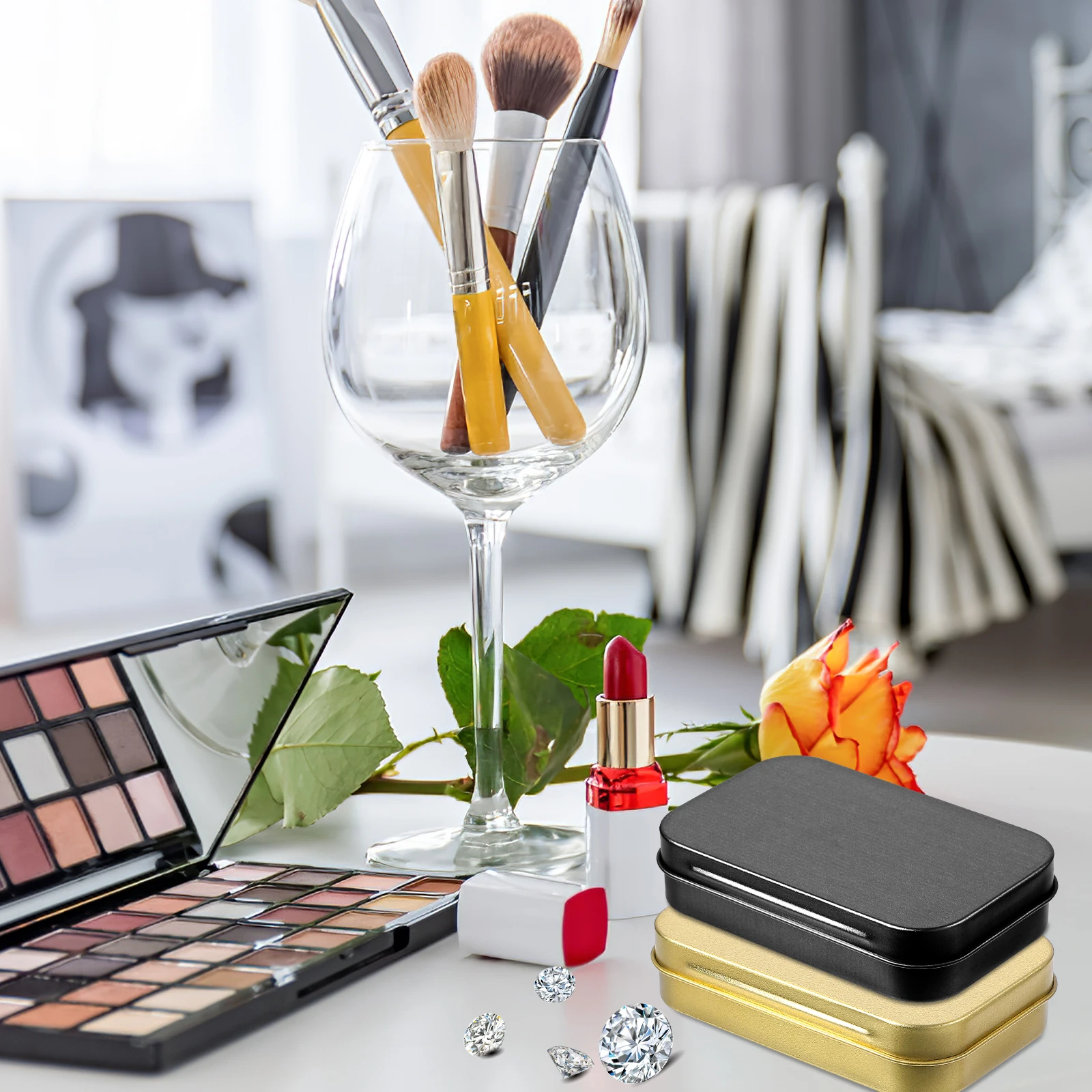 

5pcs Tin Box Hinged Lid Portable Rectangular Small Storage Case For Candy Gift Packaging Rice Grain Buckle Mini Metal Container