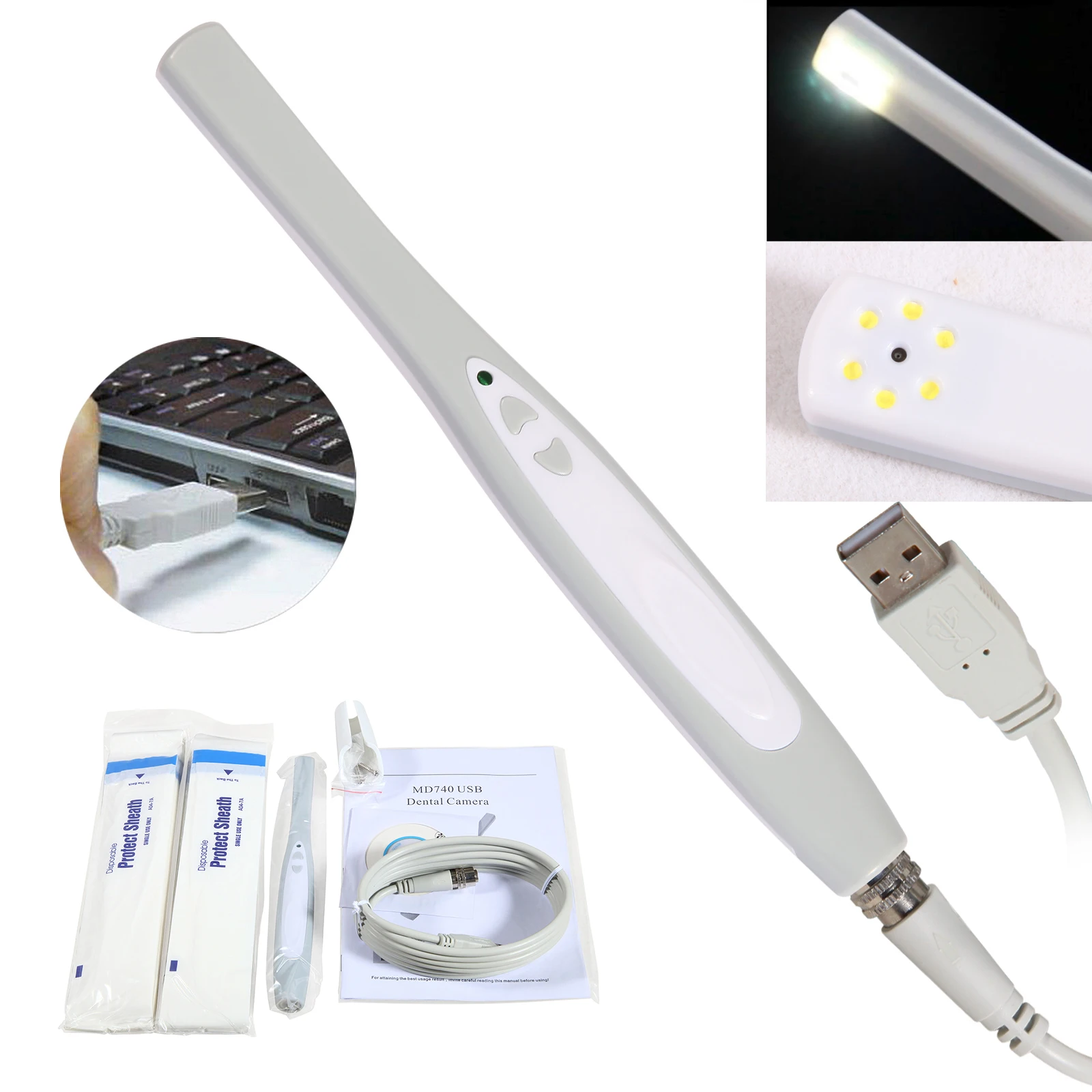 Intraoral Oral Dental Camera USB-X PRO Imaging Systm + 50PCS Disposable sleeves for Windows XP /Windows Vista/Windows 7 32 bit