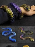 3D Printed Snake Rotatable Joints Snake Figurines Home Office Desktop Crafts Ornament Creative Home Garden Landscape DIY Animal