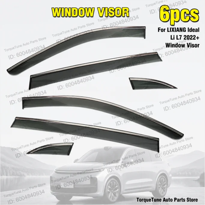 Premium In Channel Direct Fit Window Visor Wind Deflector For LIXIANG Ideal Li L7 2022+ Door Rain Guard Side Sun Visor