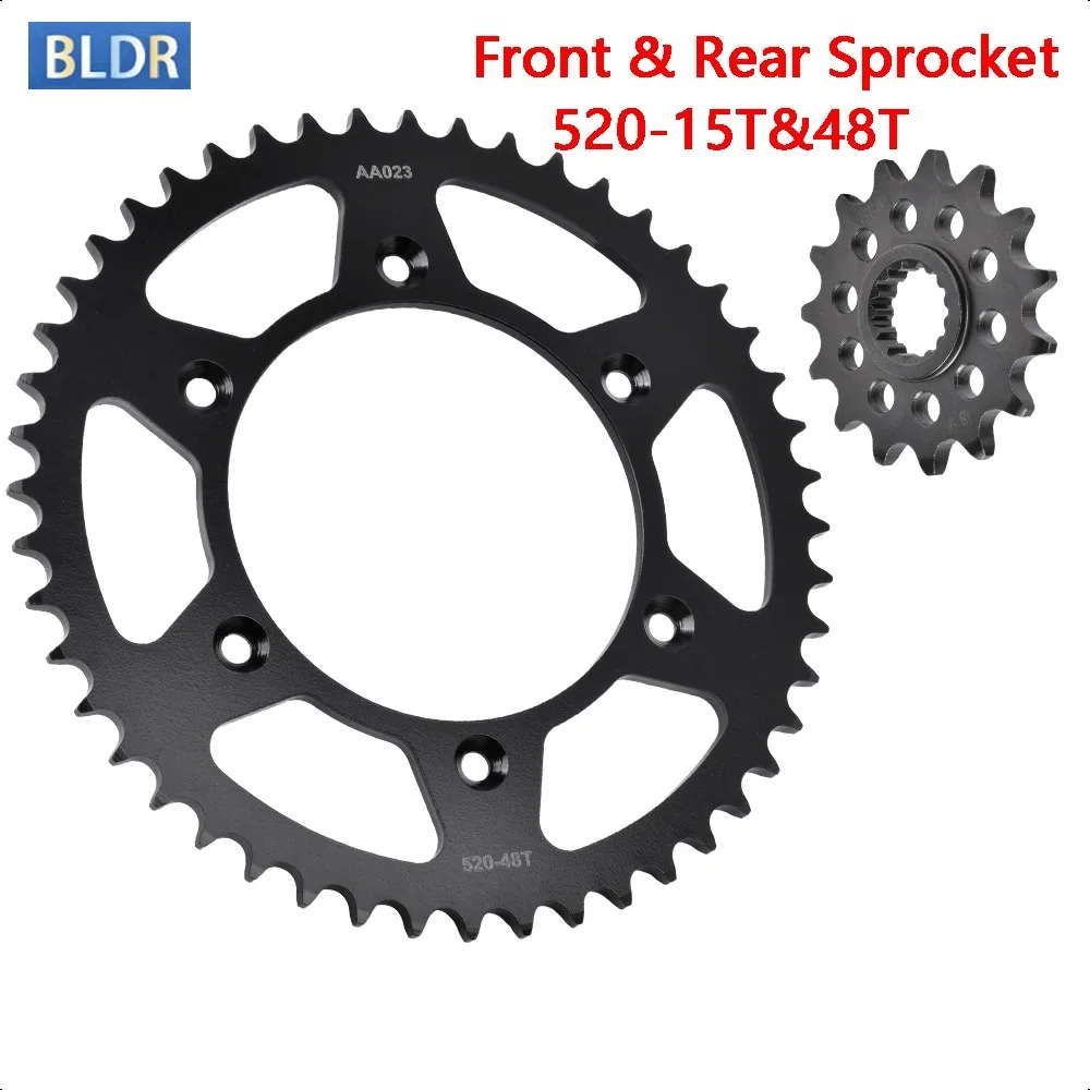 

520 15T 48T Motorcycle Front Rear Sprocket Gear Wheel Cam for K*TM 250 300 380 EXC Enduro 2000-2003 400 EXC Bacing 450 RR