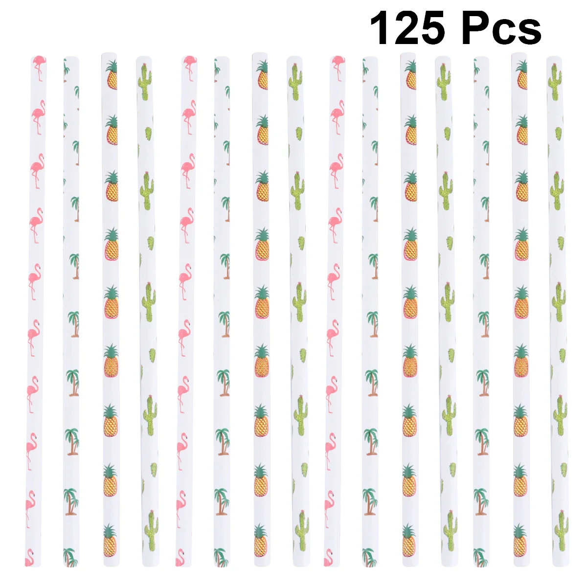 125 Pcs Reusable Straw Plastic Drinking Straws Disposable Beverage Tube Paper Cocktail Cactus Tubes Pipes