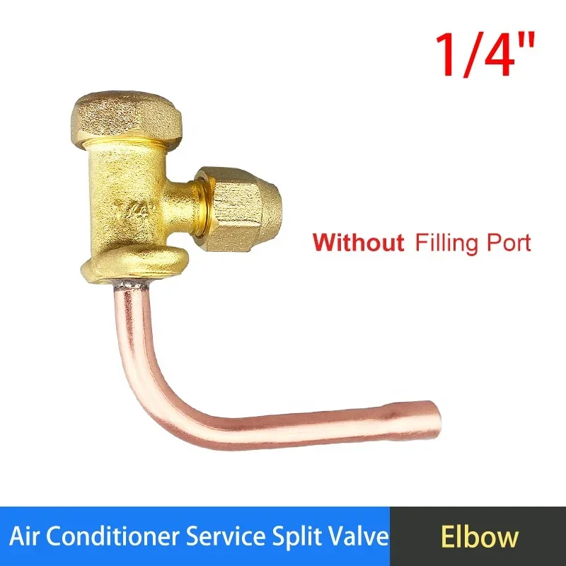 100개/CTN 1/4" 직선 엘보 AC 에어컨 부품 서비스 밸브