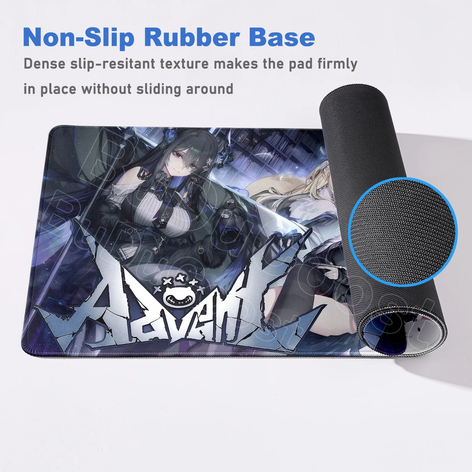 Large Gaming E-sport Mouse Pad Non-slip Thickened Extended Computer Keyboard Mat Anime Hololive Cute Girl Nerissa Ravencroft Rug view 5