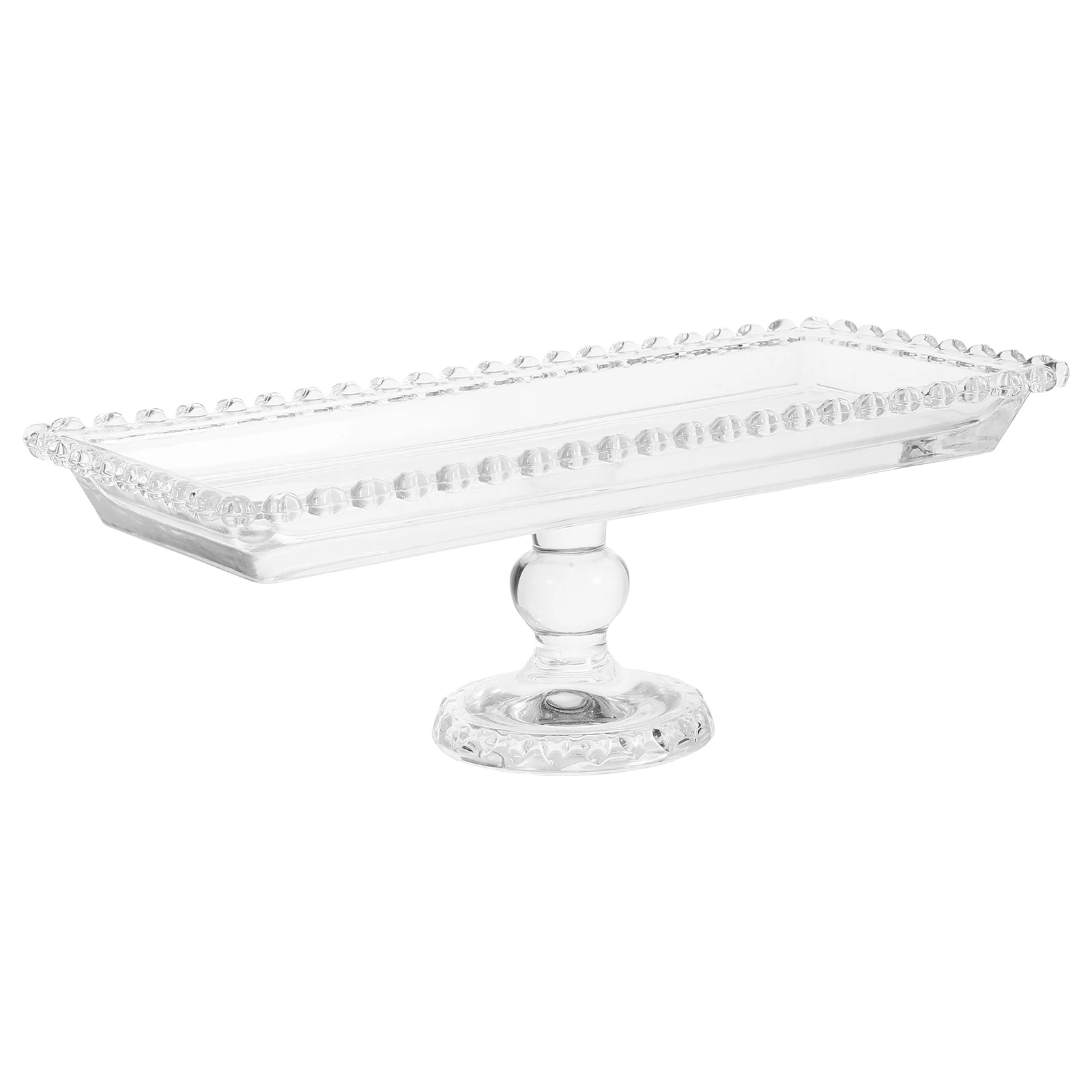 

Fruit Tray Platters Glass Snack Trays Dessert Crystal Serving Pedestal Plate Decoration