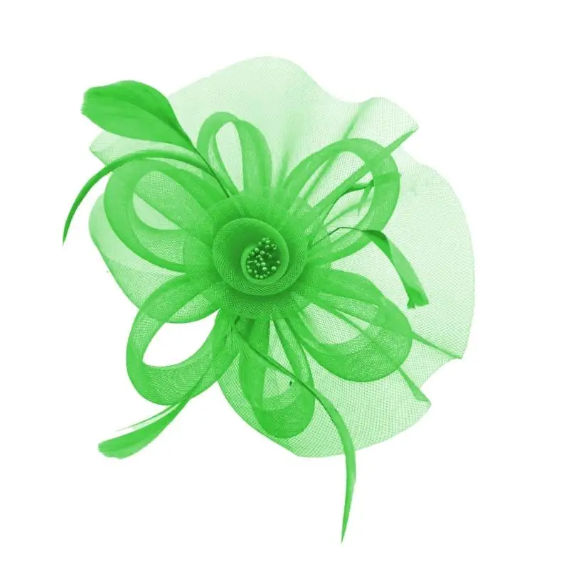 

652F Multi Color Elegant Bridal Fascinator Hair Accessory Mesh Flower Clip For Weddings Special Event