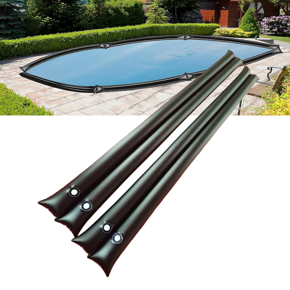 

2 Pieces Heavy Duty Black Pool Cover Weights Double Chamber Design with Leak Proof Valves for Secure Pool Cover Placement