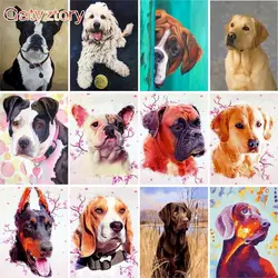 GATYZTORY 60x75cm Painting By Numbers Wall Art Digital Painting Home Decor Frameless DIY Animals Dog pictures by numbers On Canv