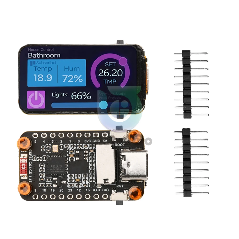 

ESP32-C6 1.47Inch LCD Display Development Board 172×320 160MHz Running Frequency Single-core Processor Supports WiFi 6 Bluetooth