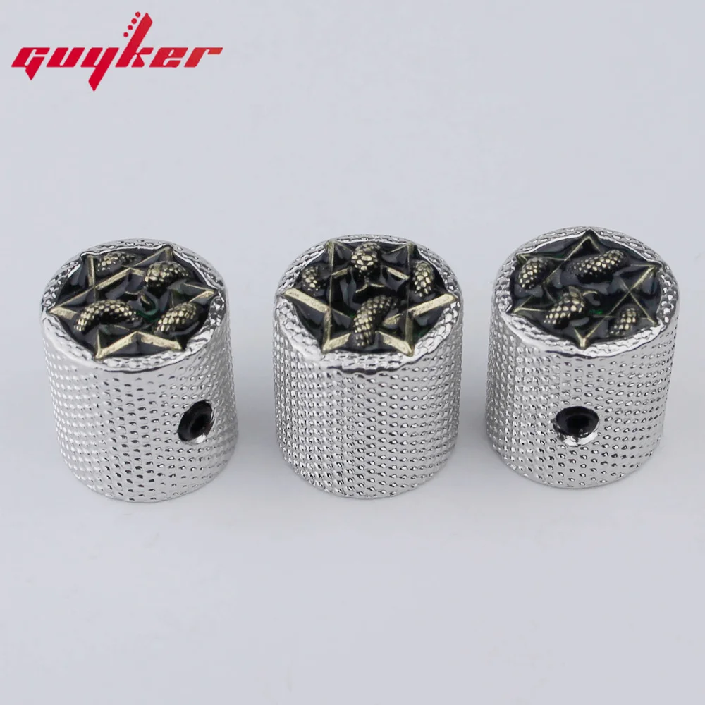 1 PCS Potentiometer Control Knobs Electric Guitar Bass Knobs Brass Serpentine Style