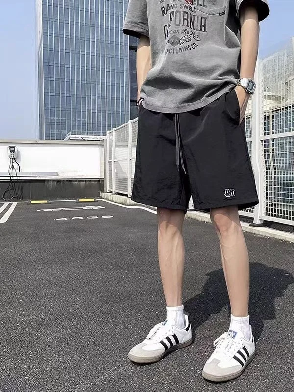 

Ice Silk Qui Dry Thin Men's Sport orts Casual Loose Fit Five-Quarter Length Summer Sle Comfortable Breathable Lightweight