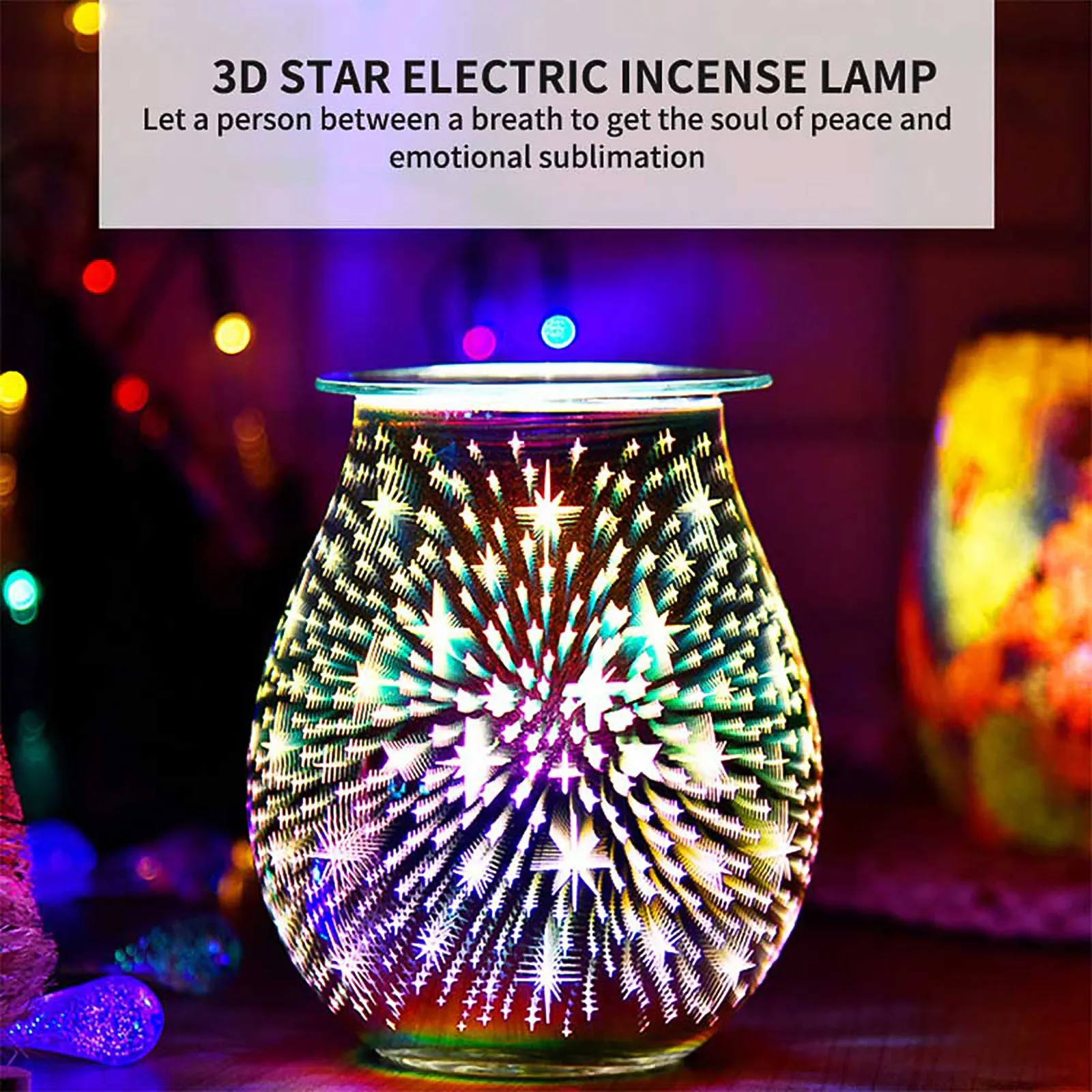 Imagem -03 - Fireworks Touch Effect Aromatherapy Machine Electric Wax Melter Smokeless Aroma Lamp Essential Oil Burner Aroma Acessórios 3d