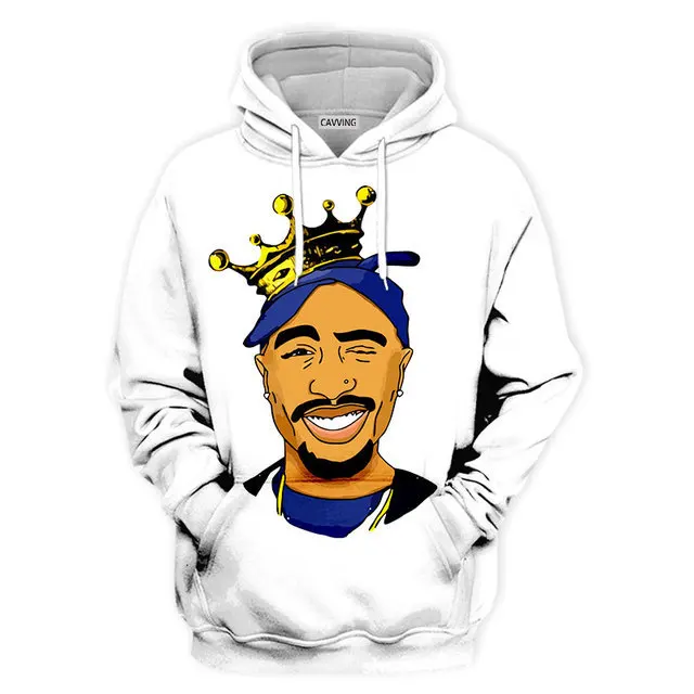 

2pac Print Hoodies for Men Fashion 3D Pattern New in Sweatshirts Hip Hop Harajuku Oversized Pullover Tops S-7XL Women Sweatshirt