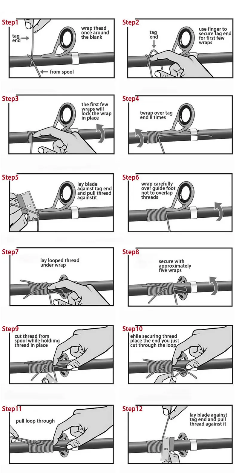 TAKEDO TN75-1 5er-Set Spinnrutenführungen aus Edelstahl mit Keramikringen für DIY-Angelruten-Zubehör – Detail 9