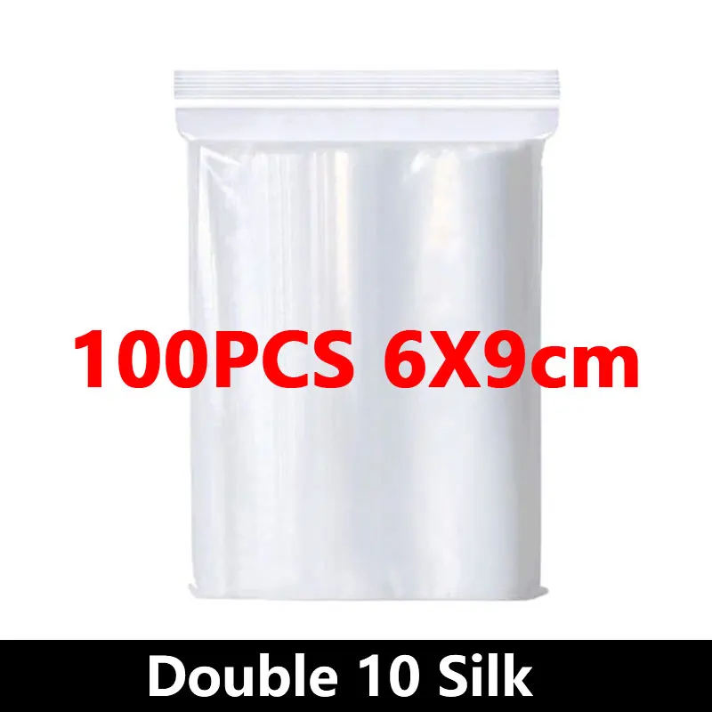 100pcs Thicken Zipper Sealed Bags Clear Plastic Storage Bag for Small Jewelry Food Packing Reclosable Plastic Ziplock Bags image 3