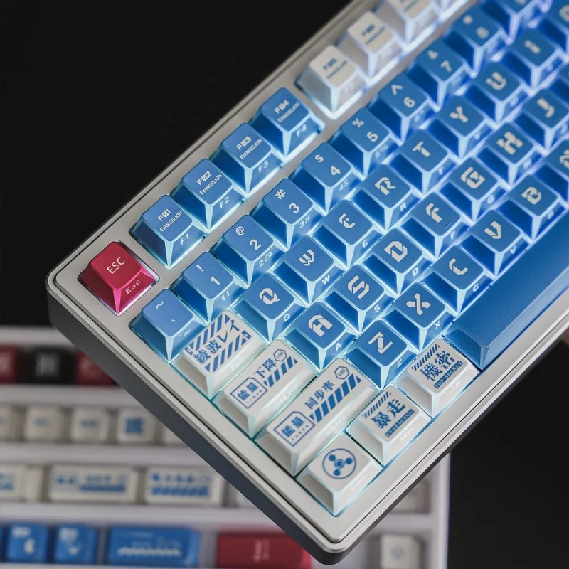 

Колпачки для клавиш Lilth Keycaps EVA, полупрозрачные, со складчатыми угловыми краями, прозрачные, с эффектом призмы, PBT, двойное литье, профиль Cherry, набор колпачков для клавиш.