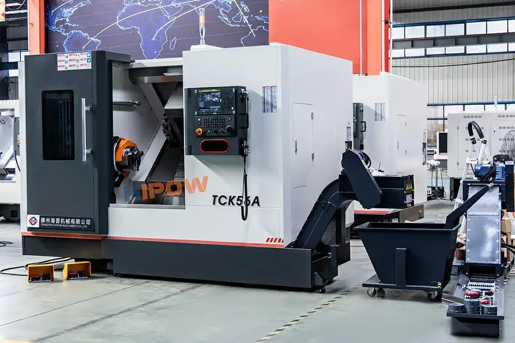 TCK56A-800 CNC Turning Center Automatic Slant Bed Lathe Machine Linear Guide Way New Condition Core Including Motor Gear Engine