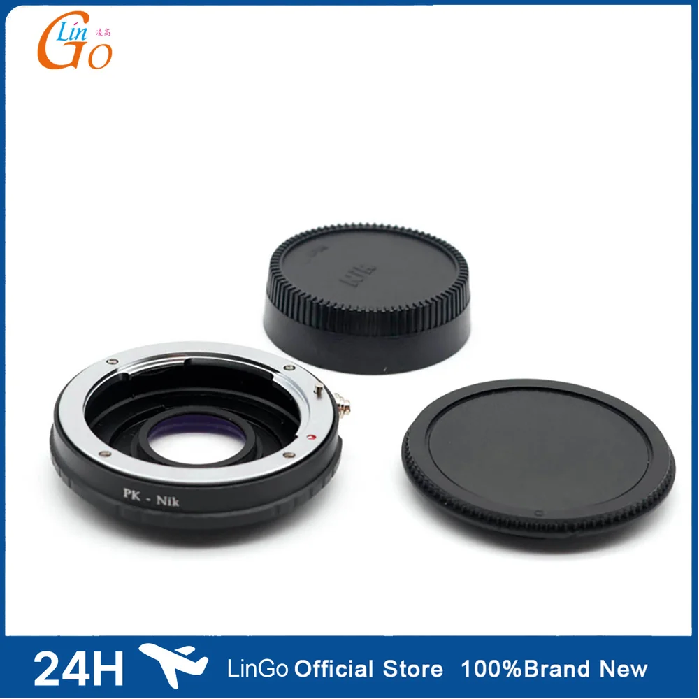 LinGo Mount Adapter Ring PK-Nik F For Pentax K Mount Lens to for Nikon F Camera AI Correction Glass Focus to infinity