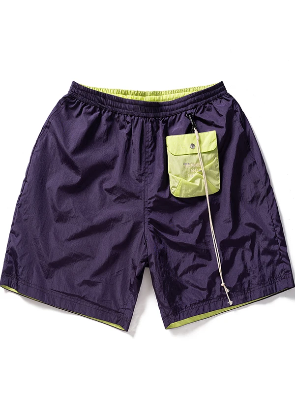 

Quick Dry Nylon Shorts Summer Outdoor Leisure Beach Five-Point Casual Loose Straight Leg Workwear Shorts with Pocket