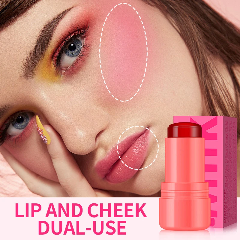 Milk Jelly Cheek Blush Tint 3-in-1 Moisturized Blusher Sticker Water Long Lasting Brighten Matte Facial Contour Rouge Makeup