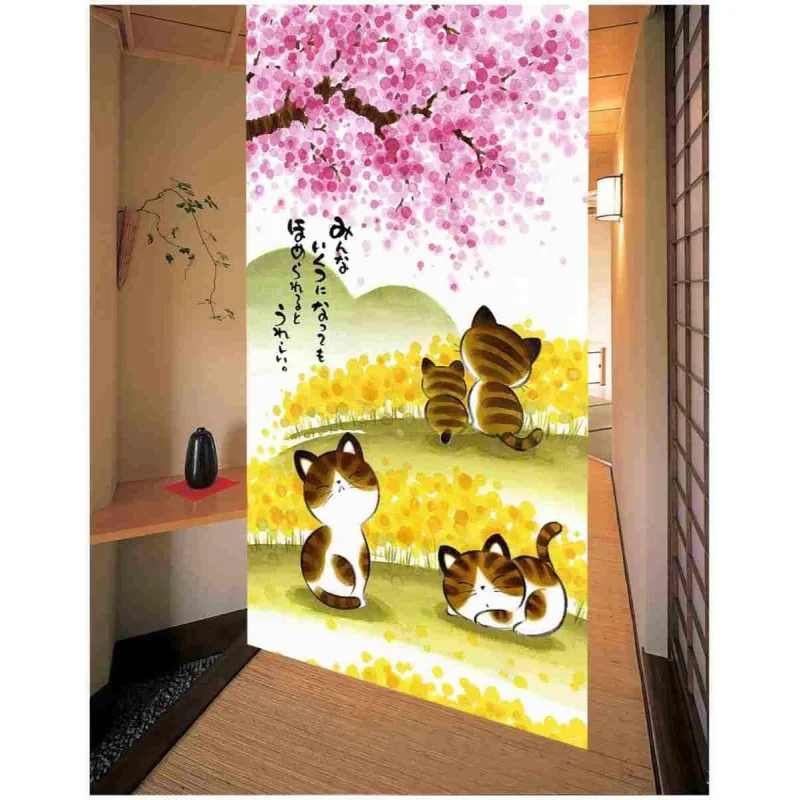 VIKAMA Japanese-Style Door Curtains Decorative Room Divider Curtains Privacy Sushi Restaurant Anime Curtains