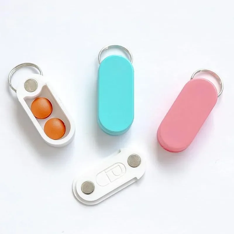 Key Chain Pill Box Creative Mini Capsule Pill Box Case Cache Drug Holder Container Medicine Box Pills Organizer Case Health Care