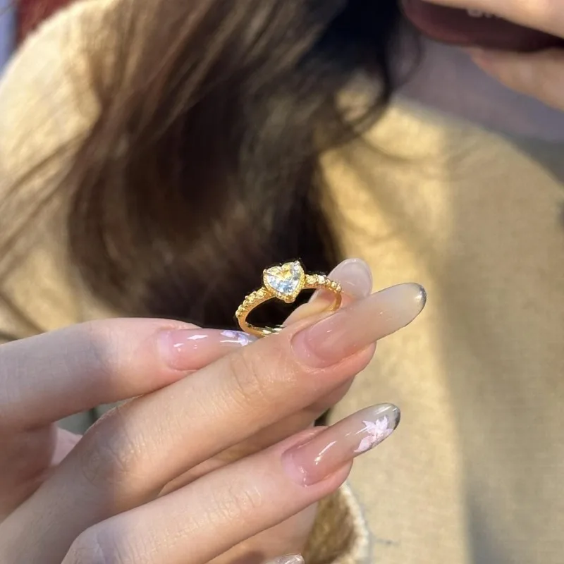 

Кольцо «Морской синий», изысканные маленькие ювелирные изделия, легкие роскошные ювелирные изделия высокого класса, модные маленькие и универсальные для ежедневных поездок на работу